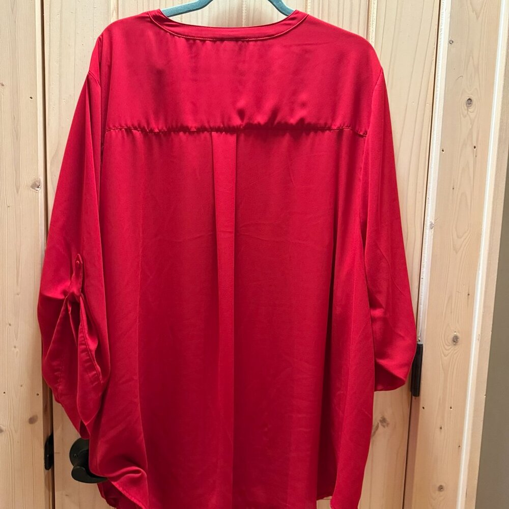 Torrid Harper Pullover Blouse, 3/4 sleeves Size 5 (5X, 28), Red